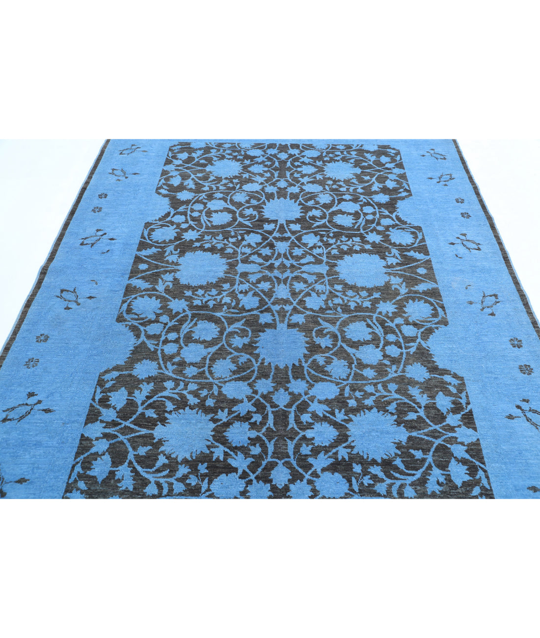 Overdye 6'2'' X 8'1'' Hand-Knotted Wool Rug 6'2'' x 8'1'' (185 X 243) / Blue / Blue