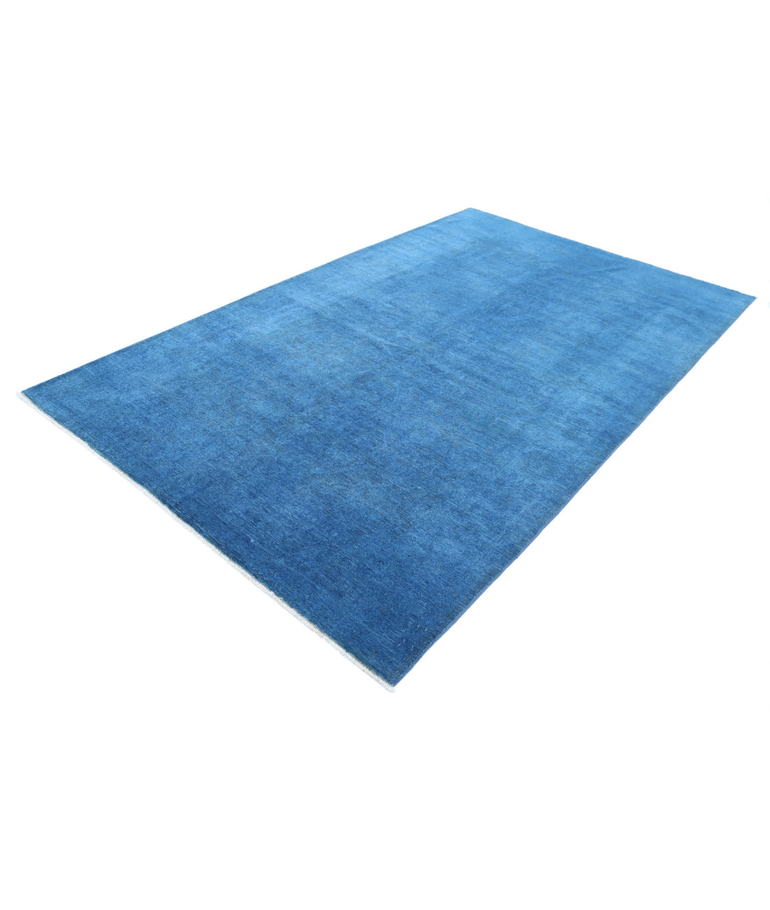 Overdye 5'11'' X 9'9'' Hand-Knotted Wool Rug 5'11'' x 9'9'' (178 X 293) / Blue / Blue