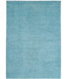 Overdye 6'9'' X 9'9'' Hand-Knotted Wool Rug 6'9'' x 9'9'' (203 X 293) / Teal / Teal