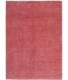 Overdye 6'1'' X 8'8'' Hand-Knotted Wool Rug 6'1'' x 8'8'' (183 X 260) / Pink / Pink