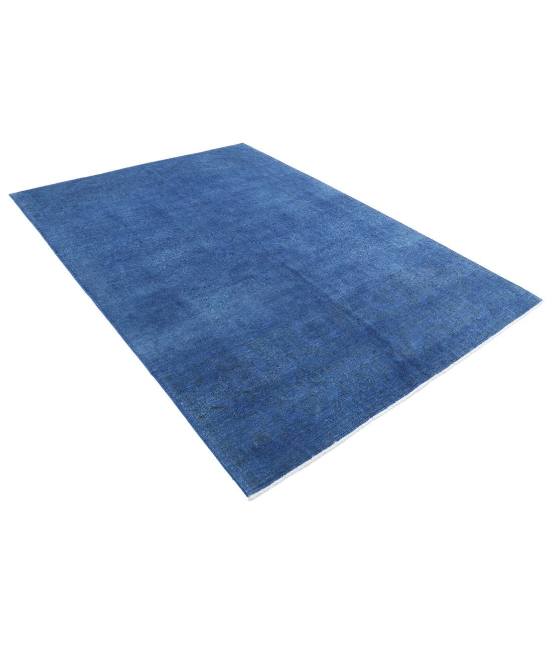 Overdye 6'3'' X 8'8'' Hand-Knotted Wool Rug 6'3'' x 8'8'' (188 X 260) / Blue / Blue