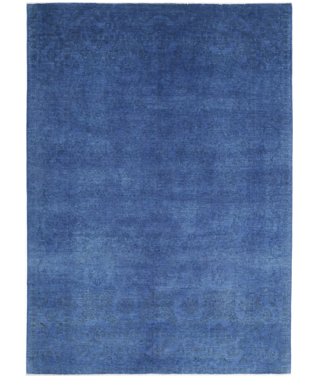 Overdye 6'3'' X 8'8'' Hand-Knotted Wool Rug 6'3'' x 8'8'' (188 X 260) / Blue / Blue