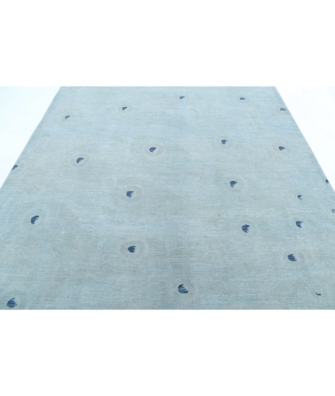 Overdye 7'10'' X 9'10'' Hand-Knotted Wool Rug 7'10'' x 9'10'' (235 X 295) / Green / Blue