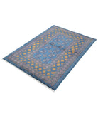 Revival 3'4'' X 4'9'' Hand-Knotted Wool Rug 3'4'' x 4'9'' (100 X 143) / Blue / Gold