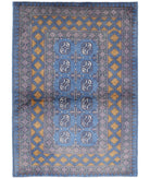 Revival 3'4'' X 4'9'' Hand-Knotted Wool Rug 3'4'' x 4'9'' (100 X 143) / Blue / Gold