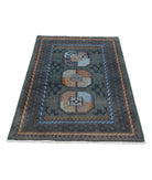 Revival 3'4'' X 4'11'' Hand-Knotted Wool Rug 3'4'' x 4'11'' (100 X 148) / Green / Blue