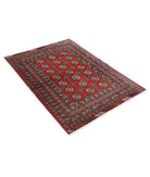 Revival 3'5'' X 4'10'' Hand-Knotted Wool Rug 3'5'' x 4'10'' (103 X 145) / Red / Grey