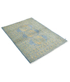 Revival 3'5'' X 4'8'' Hand-Knotted Wool Rug 3'5'' x 4'8'' (103 X 140) / Blue / Gold