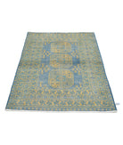 Revival 3'5'' X 4'8'' Hand-Knotted Wool Rug 3'5'' x 4'8'' (103 X 140) / Blue / Gold