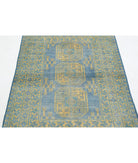 Revival 3'5'' X 4'8'' Hand-Knotted Wool Rug 3'5'' x 4'8'' (103 X 140) / Blue / Gold