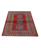 Revival 3'4'' X 4'9'' Hand-Knotted Wool Rug 3'4'' x 4'9'' (100 X 143) / Red / Blue