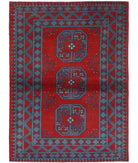 Revival 3'6'' X 4'9'' Hand-Knotted Wool Rug 3'6'' x 4'9'' (105 X 143) / Red / Green