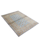 Revival 4'2'' X 5'7'' Hand-Knotted Wool Rug 4'2'' x 5'7'' (125 X 168) / Blue / Gold