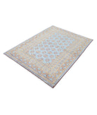 Revival 4'2'' X 5'7'' Hand-Knotted Wool Rug 4'2'' x 5'7'' (125 X 168) / Blue / Gold