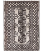 Revival 4'1'' X 5'9'' Hand-Knotted Wool Rug 4'1'' x 5'9'' (123 X 173) / Ivory / Brown