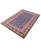 Revival 4'1'' X 5'9'' Hand-Knotted Wool Rug 4'1'' x 5'9'' (123 X 173) / Blue / Red