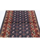 Revival 4'1'' X 5'9'' Hand-Knotted Wool Rug 4'1'' x 5'9'' (123 X 173) / Blue / Red