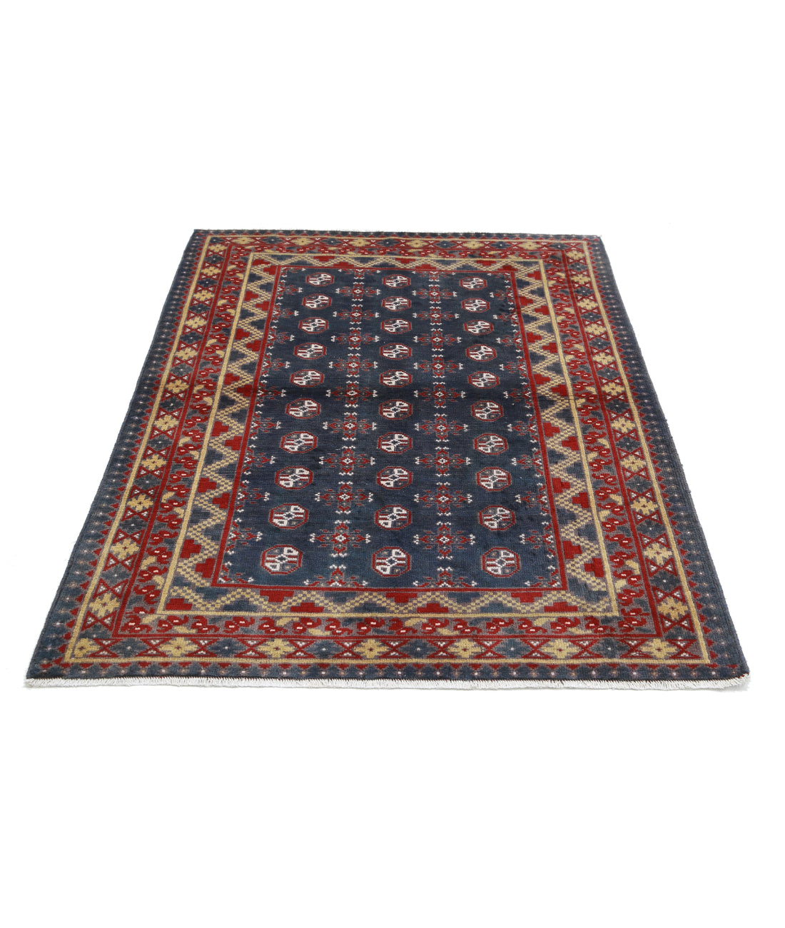 Revival 4'1'' X 5'10'' Hand-Knotted Wool Rug 4'1'' x 5'10'' (123 X 175) / Grey / Red