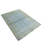 Revival 4'1'' X 5'7'' Hand-Knotted Wool Rug 4'1'' x 5'7'' (123 X 168) / Blue / Gold