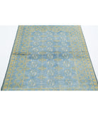 Revival 4'1'' X 5'7'' Hand-Knotted Wool Rug 4'1'' x 5'7'' (123 X 168) / Blue / Gold