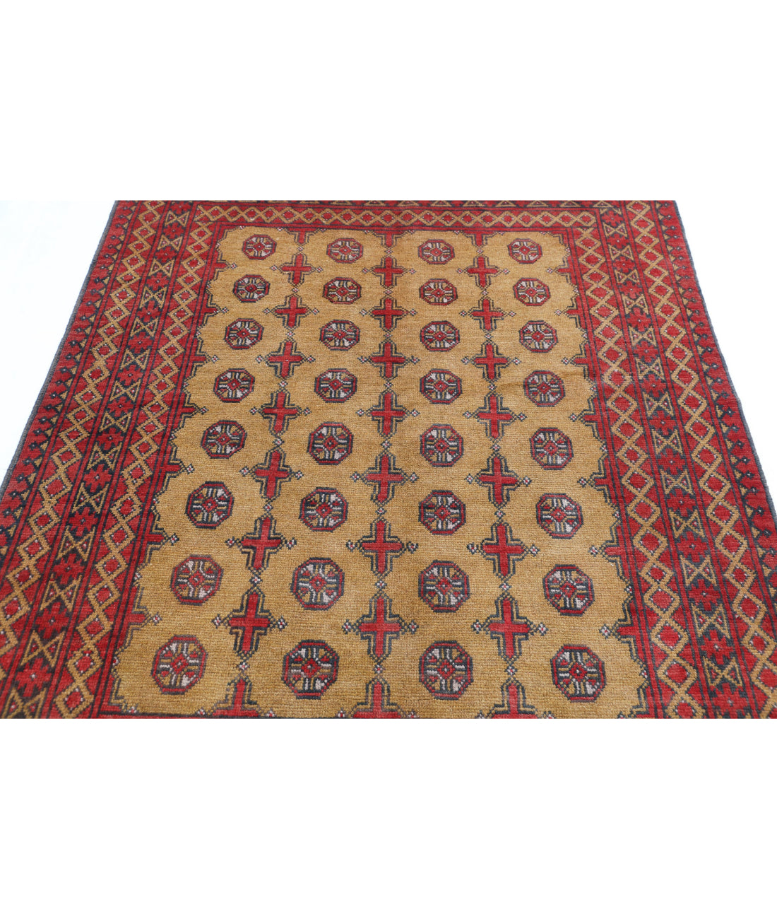 Revival 5'0'' X 6'3'' Hand-Knotted Wool Rug 5'0'' x 6'3'' (150 X 188) / Gold / Red