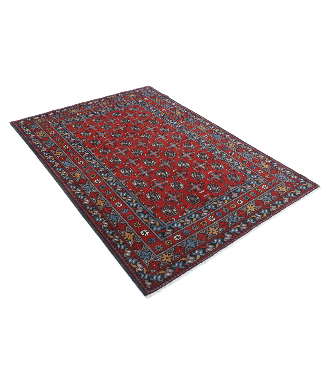 Revival 5'0'' X 6'7'' Hand-Knotted Wool Rug 5'0'' x 6'7'' (150 X 198) / Red / Grey