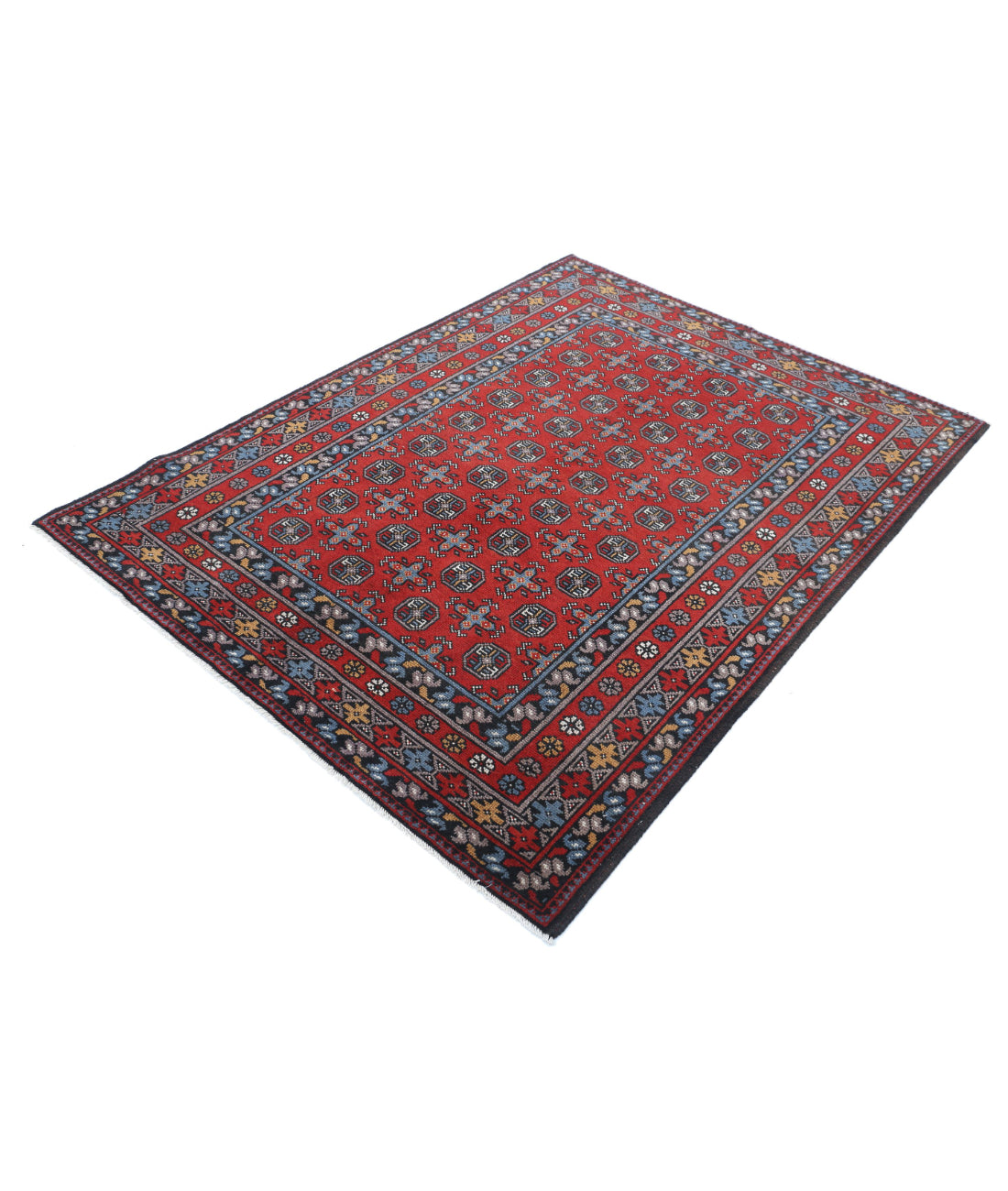 Revival 5'0'' X 6'7'' Hand-Knotted Wool Rug 5'0'' x 6'7'' (150 X 198) / Red / Grey