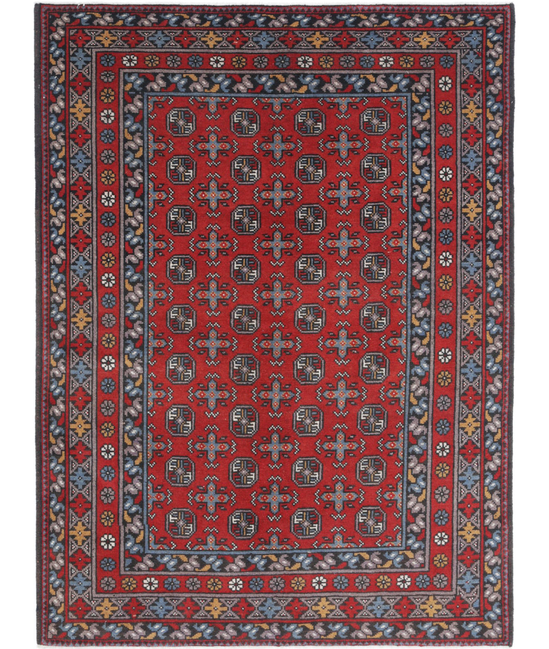 Revival 5'0'' X 6'7'' Hand-Knotted Wool Rug 5'0'' x 6'7'' (150 X 198) / Red / Grey