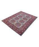 Revival 4'10'' X 6'1'' Hand-Knotted Wool Rug 4'10'' x 6'1'' (145 X 183) / Grey / Red