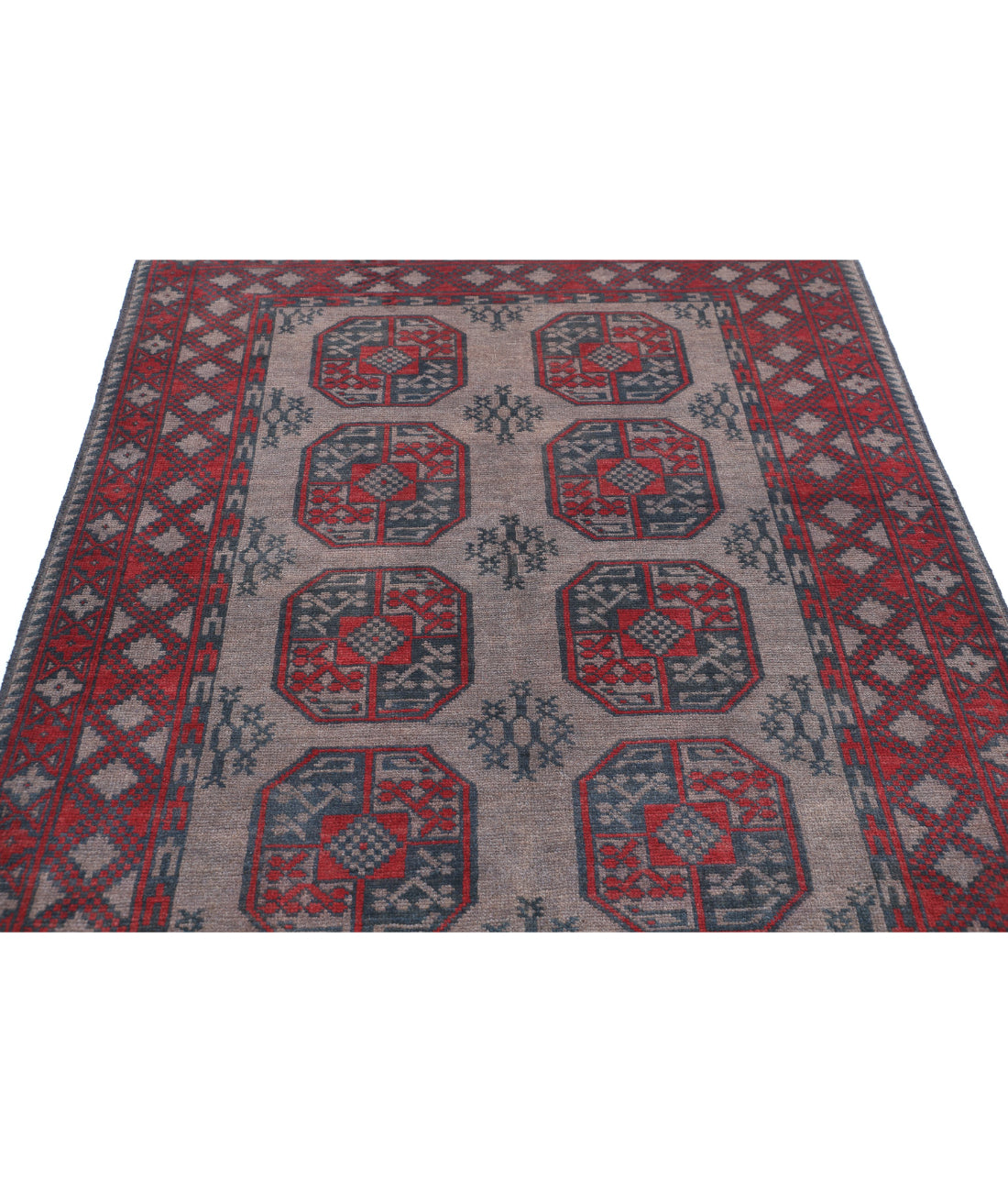 Revival 4'10'' X 6'1'' Hand-Knotted Wool Rug 4'10'' x 6'1'' (145 X 183) / Grey / Red