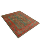 Revival 5'2'' X 6'4'' Hand-Knotted Wool Rug 5'2'' x 6'4'' (155 X 190) / Green / Red