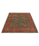 Revival 5'2'' X 6'4'' Hand-Knotted Wool Rug 5'2'' x 6'4'' (155 X 190) / Green / Red