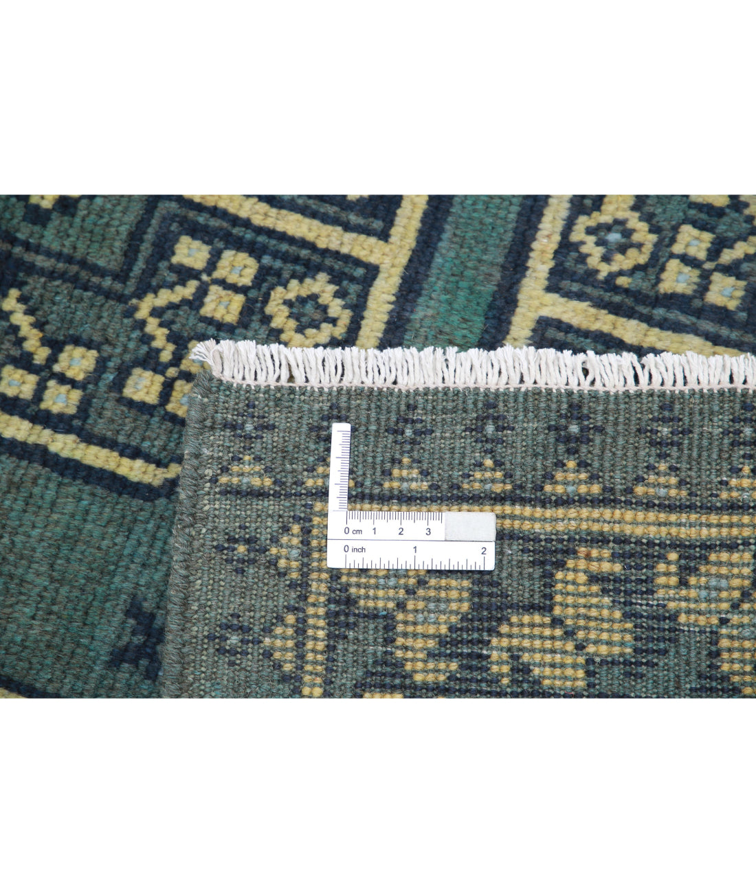 Revival 5'1'' X 6'2'' Hand-Knotted Wool Rug 5'1'' x 6'2'' (153 X 185) / Green / Ivory