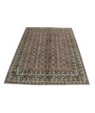 Revival 4'11'' X 6'2'' Hand-Knotted Wool Rug 4'11'' x 6'2'' (148 X 185) / Purple / Grey