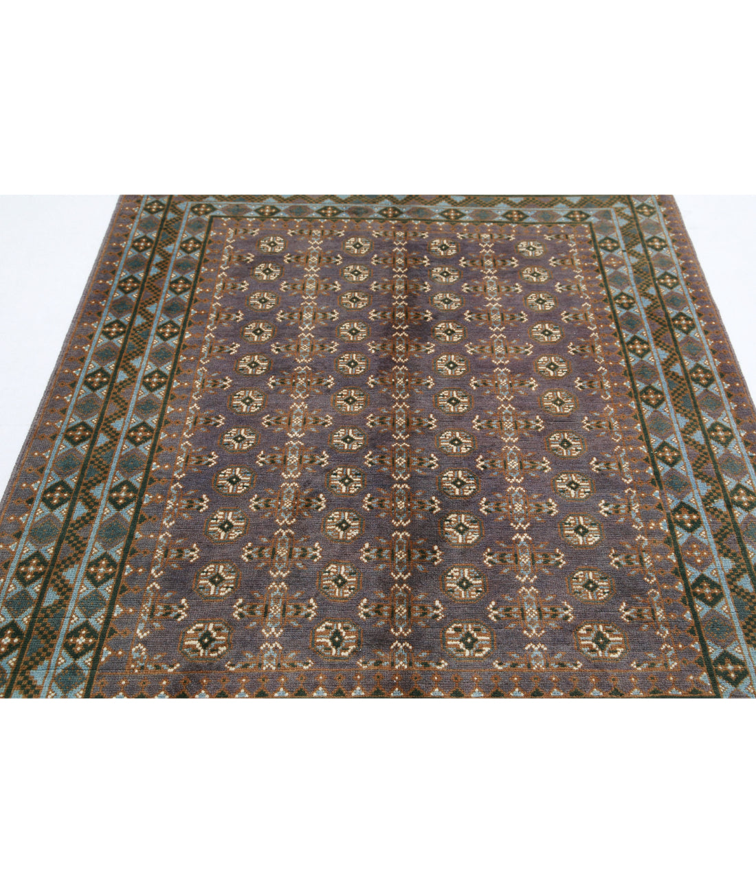 Revival 4'11'' X 6'2'' Hand-Knotted Wool Rug 4'11'' x 6'2'' (148 X 185) / Purple / Grey