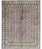 Revival 4'11'' X 6'2'' Hand-Knotted Wool Rug 4'11'' x 6'2'' (148 X 185) / Purple / Grey