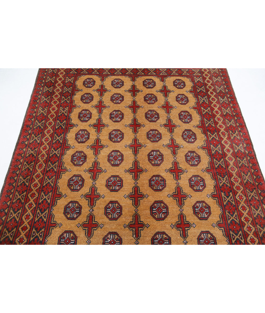 Revival 5'0'' X 6'5'' Hand-Knotted Wool Rug 5'0'' x 6'5'' (150 X 193) / Red / Gold