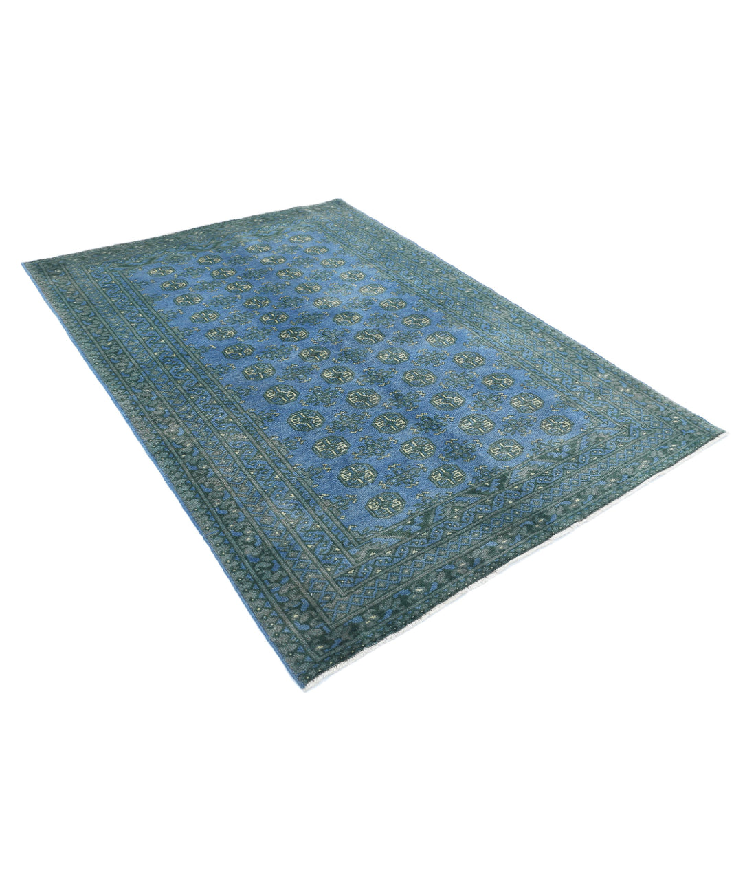 Revival 5'5'' X 7'9'' Hand-Knotted Wool Rug 5'5'' x 7'9'' (163 X 233) / Blue / Grey