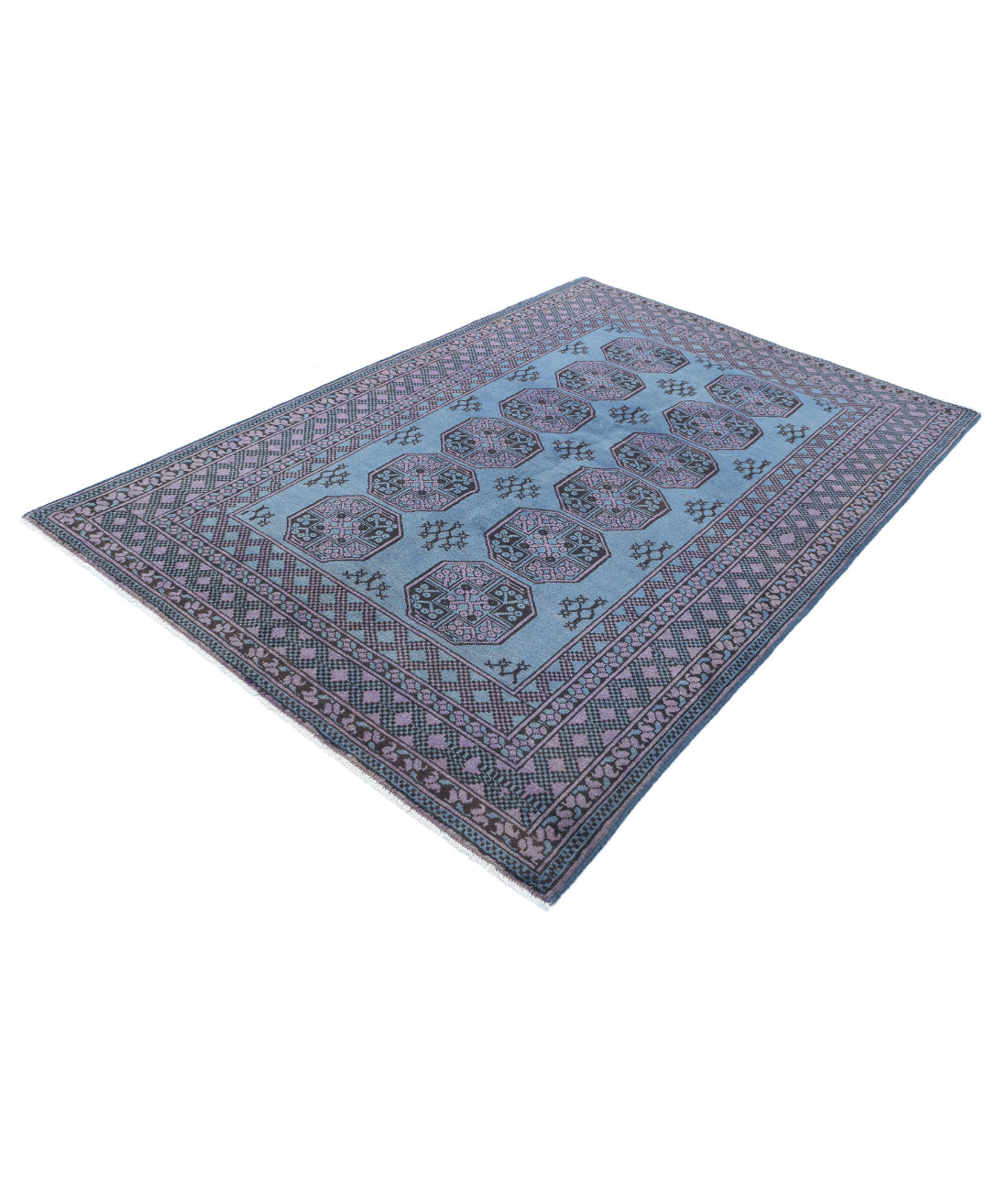 Revival 5'8'' X 8'2'' Hand-Knotted Wool Rug 5'8'' x 8'2'' (170 X 245) / Blue / Purple