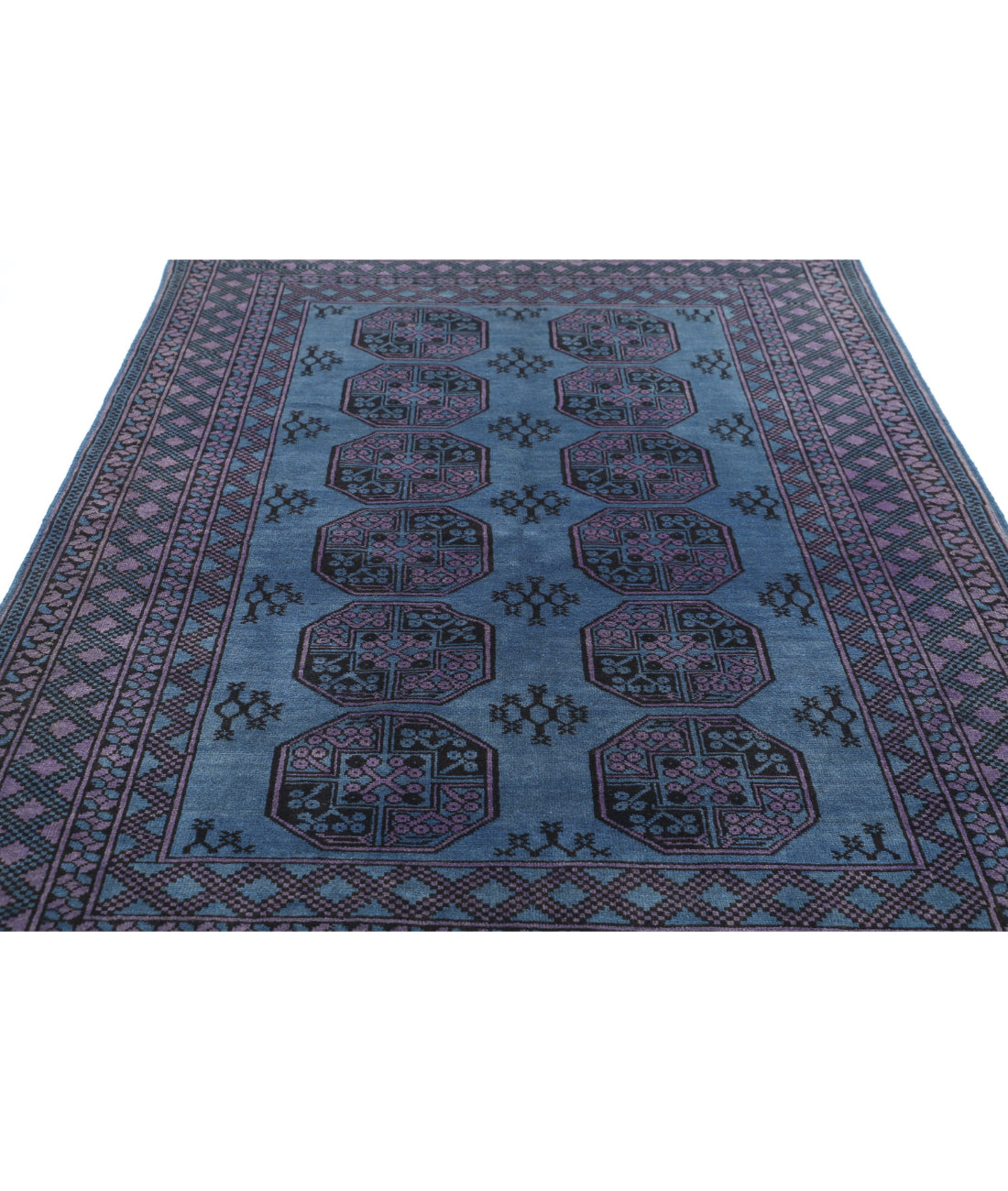 Revival 5'8'' X 8'2'' Hand-Knotted Wool Rug 5'8'' x 8'2'' (170 X 245) / Blue / Purple