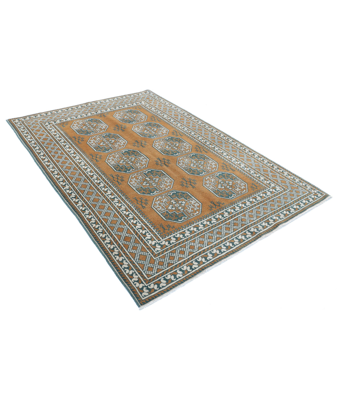 Revival 5'6'' X 7'11'' Hand-Knotted Wool Rug 5'6'' x 7'11'' (165 X 238) / Gold / Ivory