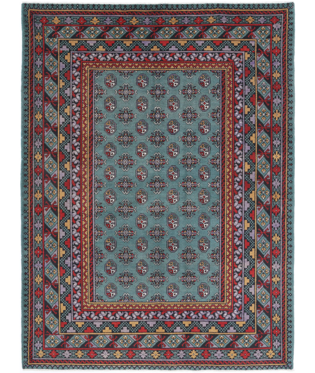 Revival 5'7'' X 7'7'' Hand-Knotted Wool Rug 5'7'' x 7'7'' (168 X 228) / Green / Red