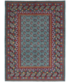 Revival 5'7'' X 7'7'' Hand-Knotted Wool Rug 5'7'' x 7'7'' (168 X 228) / Green / Red