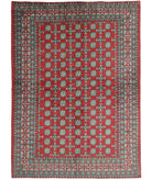 Revival 5'5'' X 7'8'' Hand-Knotted Wool Rug 5'5'' x 7'8'' (163 X 230) / Red / Green