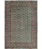 Revival 5'3'' X 8'1'' Hand-Knotted Wool Rug 5'3'' x 8'1'' (158 X 243) / Green / Red