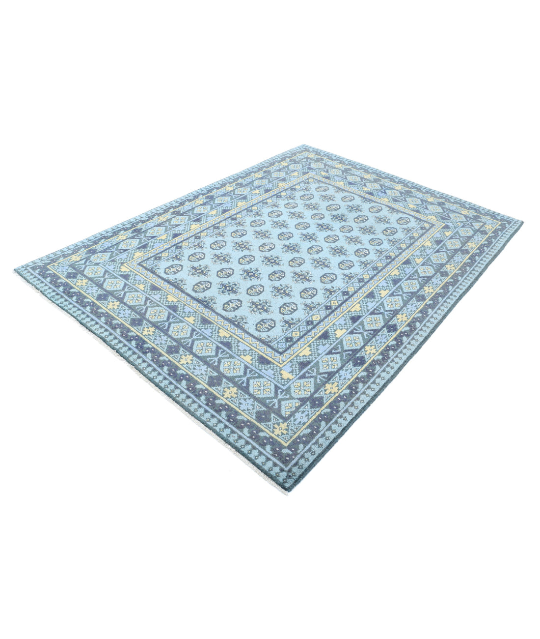 Revival 5'8'' X 7'7'' Hand-Knotted Wool Rug 5'8'' x 7'7'' (170 X 228) / Blue / Green