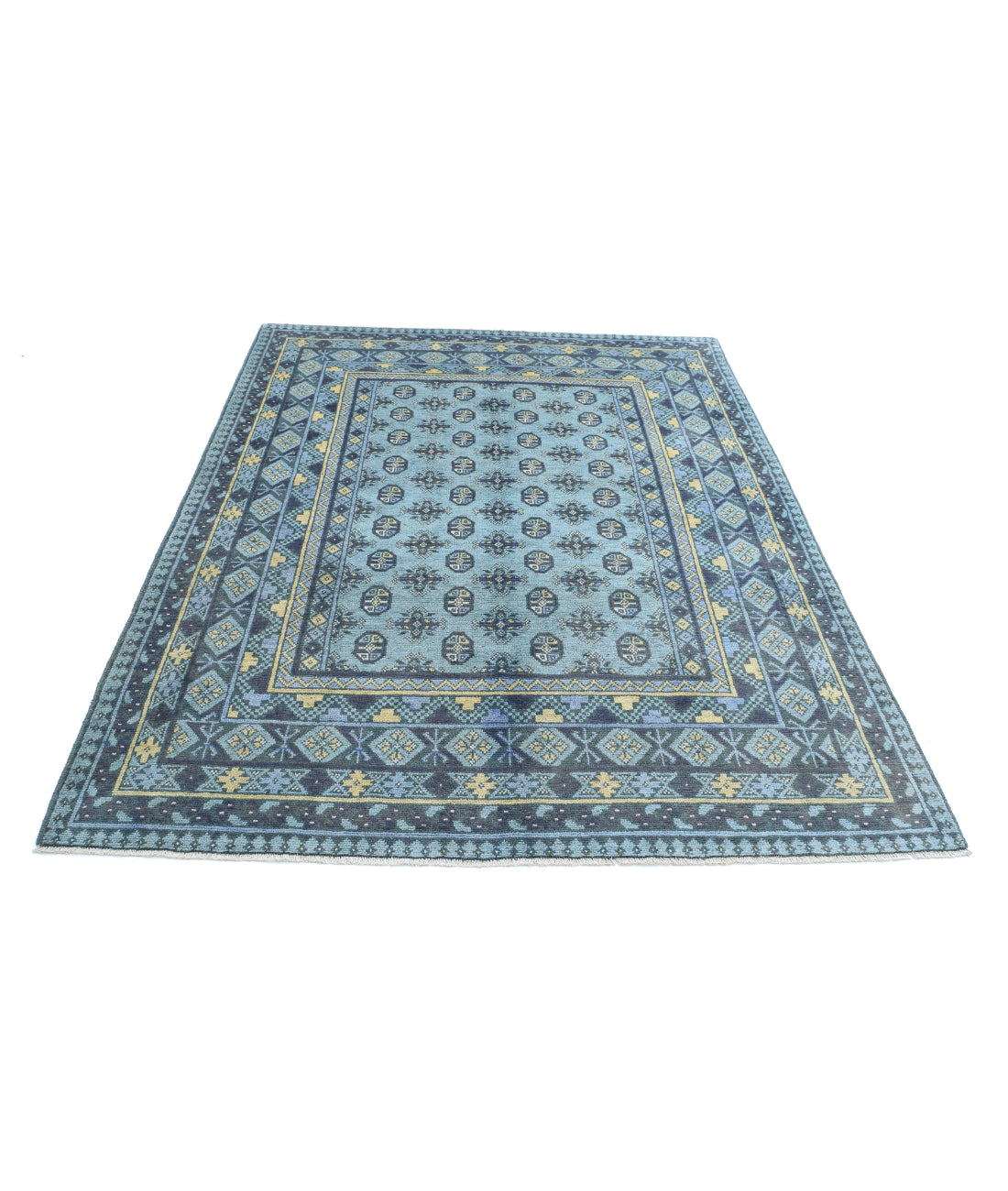 Revival 5'8'' X 7'7'' Hand-Knotted Wool Rug 5'8'' x 7'7'' (170 X 228) / Blue / Green