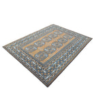 Revival 5'7'' X 7'6'' Hand-Knotted Wool Rug 5'7'' x 7'6'' (168 X 225) / Brown / Blue