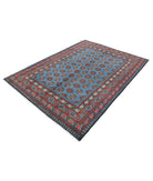 Revival 5'7'' X 7'8'' Hand-Knotted Wool Rug 5'7'' x 7'8'' (168 X 230) / Blue / Red