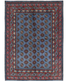 Revival 5'7'' X 7'8'' Hand-Knotted Wool Rug 5'7'' x 7'8'' (168 X 230) / Blue / Red